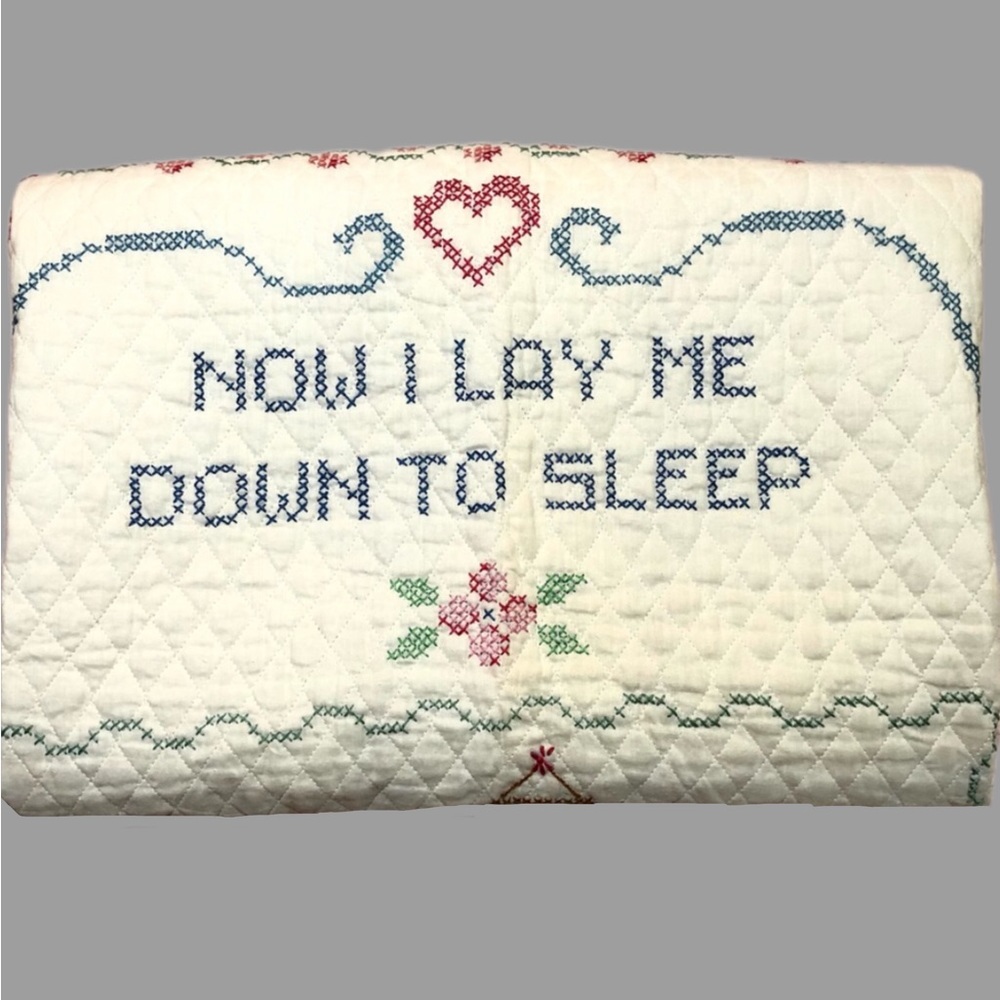 Handmade Cross Stitch Prayer Cotton Baby Blanket